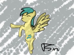 Size: 900x675 | Tagged: safe, artist:cloudcore, derpibooru import, sunshower raindrops, pegasus, pony, female, mare, solo, yellow coat