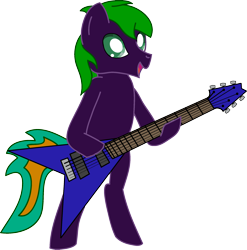 Size: 2222x2251 | Tagged: safe, artist:tritone, derpibooru import, oc, oc only, oc:six-string, pony, bipedal, concert, guitar, music, solo