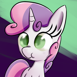 Size: 800x800 | Tagged: safe, artist:senx, derpibooru import, sweetie belle, pony, unicorn, colored pupils, scrunchy face, solo