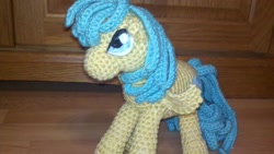 Size: 900x507 | Tagged: safe, artist:samandraecrafts, derpibooru import, sunshower raindrops, irl, knit, photo, plushie