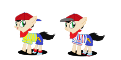 Size: 900x447 | Tagged: safe, artist:sp19047, derpibooru import, earthbound, earthbound beginnings, mother, ninten, nintendo, ponified