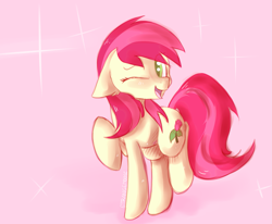 Size: 1771x1456 | Tagged: safe, artist:strangemoose, derpibooru import, roseluck, solo, wink