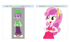 Size: 562x336 | Tagged: artist needed, safe, derpibooru import, spike, sweetie belle, equestria girls, equestria girls (movie), exploitable meme, female, human spike, juxtaposition, juxtaposition win, male, meme, shipping, spikebelle, straight