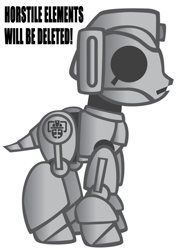 Size: 676x960 | Tagged: safe, artist:trotsworth, derpibooru import, doctor whooves, cyborg, cyberman, doctor who, ponified, pun