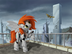 Size: 1680x1270 | Tagged: safe, artist:cannibalus, oc, oc only, butterfly, pony, robot, robot pony