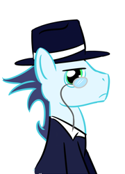 Size: 700x971 | Tagged: safe, artist:tggeko, soarin', clothes, hat, monocle, solo, suit