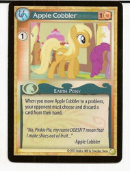 Size: 487x640 | Tagged: safe, derpibooru import, apple cobbler, berry punch, berryshine, apple family member, ccg, enterplay, merchandise, mlp trading card game