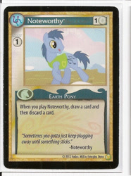 Size: 477x640 | Tagged: safe, derpibooru import, blues, noteworthy, card, ccg, enterplay, mlp trading card game