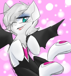 Size: 700x750 | Tagged: safe, artist:pyupew, derpibooru import, bat pony, pony, clothes, ponified, rouge the bat, solo, sonic the hedgehog (series)