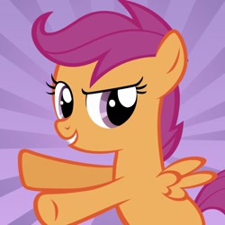 Size: 1024x1024 | Tagged: safe, derpibooru import, scootaloo, pegasus, pony, female, filly, simple background, solo