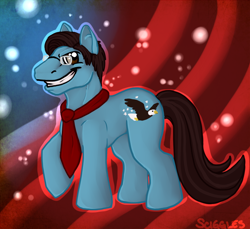 Size: 900x826 | Tagged: safe, artist:sciggles, derpibooru import, earth pony, pony, glasses, necktie, ponified, stephen colbert