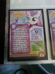 Size: 2203x2937 | Tagged: safe, derpibooru import, sweetie belle, sweetie bot, friendship is witchcraft, card, reference, text, trading card