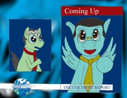 Size: 419x323 | Tagged: safe, artist:captainquirk, derpibooru import, earth pony, pegasus, pony, glasses, jon stewart, necktie, news, parody, ponified, steven colbert, the colbert report, the daily show