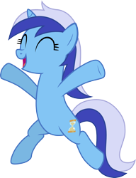 Size: 1234x1606 | Tagged: safe, artist:chipmagnum, derpibooru import, minuette, pony, bipedal, eyes closed, happy, simple background, solo, transparent background, vector