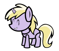 Size: 1086x933 | Tagged: safe, artist:mlp-scribbles, dinky hooves, filly, happy, paper mario, paper pony, smiling, solo, style emulation