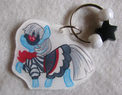 Size: 900x702 | Tagged: safe, artist:plush-fiend, derpibooru import, photo finish, keychain, photo, solo