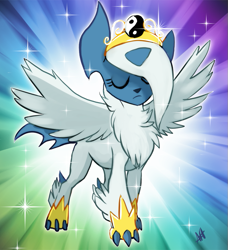 Size: 669x733 | Tagged: safe, artist:skeleion, derpibooru import, absol, crossover, mega absol, mega evolution, parody, pokémon, pokémon x and y, princess, solo