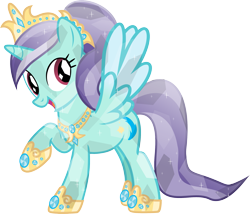 Size: 2433x2078 | Tagged: safe, artist:vector-brony, derpibooru import, oc, oc only, oc:princess seaspark, alicorn, alicorn oc, crystal alicorn, crystallized pony, simple background, solo, transparent background, vector