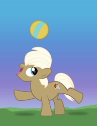 Size: 2550x3300 | Tagged: safe, artist:marelynmanson, lickety split, earth pony, ball, colt, cute, happy, male, open mouth, raised leg, solo