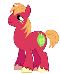 Size: 2400x2900 | Tagged: dead source, safe, artist:anarchemitis, derpibooru import, big macintosh, earth pony, pony, male, missing accessory, simple background, solo, stallion, transparent background, vector