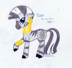 Size: 2288x2157 | Tagged: safe, artist:aya-chanluvschu, derpibooru import, zecora, zebra, solo, traditional art