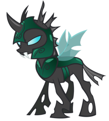 Size: 845x945 | Tagged: safe, artist:durpy, changeling, armor, changeling officer, green changeling, simple background, solo, transparent background, vector