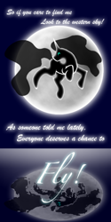 Size: 400x800 | Tagged: safe, artist:xain-russell, derpibooru import, nightmare moon, defying gravity, moon, reflection, wicked