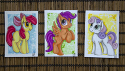 Size: 1024x586 | Tagged: safe, artist:kattvalk, derpibooru import, apple bloom, scootaloo, sweetie belle, cutie mark crusaders, marker drawing, markers, traditional art