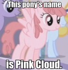 Size: 137x142 | Tagged: safe, derpibooru import, fallout equestria, background pony, fallout, image macro, lowres, pink cloud (character), roflbot