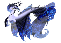 Size: 1280x905 | Tagged: safe, artist:oneiria-fylakas, oc, oc only, oc:arctic azure, seapony (g4), female, simple background, solo, transparent background