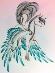 Size: 1024x1345 | Tagged: safe, artist:oneiria-fylakas, oc, oc only, alicorn, original species, pony, seraph, seraphicorn, braham, multiple wings, simple background, solo, traditional art, transparent background