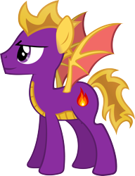 Size: 2361x3073 | Tagged: safe, artist:gray-gold, dracony, hybrid, ponified, simple background, solo, spyro the dragon, transparent background, vector