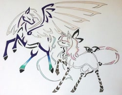 Size: 1024x803 | Tagged: safe, artist:oneiria-fylakas, oc, oc only, pegasus, pony, minimalist, modern art, tattoo design, traditional art