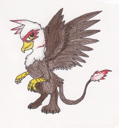 Size: 1072x1152 | Tagged: safe, artist:ardomew, derpibooru import, oc, oc only, griffon, traditional art