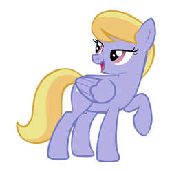 Size: 500x500 | Tagged: safe, artist:ns4j19y, cloud kicker, pegasus, pony, female, mare, open mouth, raised hoof, simple background, smiling, solo, transparent background