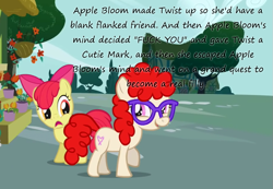 Size: 781x541 | Tagged: safe, derpibooru import, apple bloom, twist, headcanon, insane pony thread, tulpa, vulgar