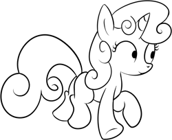 Size: 811x663 | Tagged: artist needed, safe, derpibooru import, sweetie belle, monochrome, solo