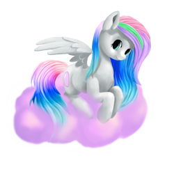 Size: 2000x2000 | Tagged: safe, artist:redember00, derpibooru import, oc, oc only, oc:bonnie bubblegum, pegasus, pony, cloud, solo