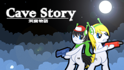 Size: 1920x1080 | Tagged: safe, artist:becool362, artist:clockwork65, derpibooru import, pony, bipedal, cave story, crossover, curly brace, ponified, quote (cave story)