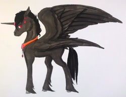 Size: 1024x790 | Tagged: safe, artist:oneiria-fylakas, oc, oc:ateb, alicorn, pony, male, solo, stallion, traditional art