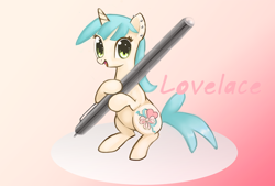 Size: 850x574 | Tagged: safe, artist:incomplete-obsession, derpibooru import, oc, oc only, oc:lovelace, solo, stylus