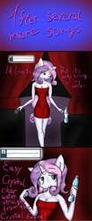 Size: 1280x3039 | Tagged: safe, artist:tunderi, derpibooru import, sweetie belle, anthro, ask, ask singing belle, clothes, dress, microphone, older, solo, tumblr