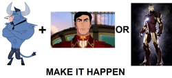 Size: 1188x538 | Tagged: safe, iron will, exploitable meme, general iroh, iron man, make it happen, the legend of korra