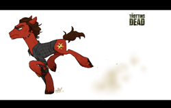 Size: 1456x923 | Tagged: safe, artist:pandadox, crossover, ponified, rick grimes, the walking dead, trotting dead