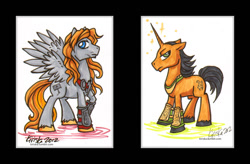 Size: 1104x723 | Tagged: safe, artist:kiriska, derpibooru import, loki, marvel, ponified, the mighty thor, thor