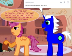 Size: 830x650 | Tagged: safe, derpibooru import, scootaloo, oc, ask, ask-twilightvi, tumblr, virtual intelligence