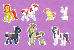 Size: 1610x1080 | Tagged: safe, artist:whimsicottons, britain, china, france, japan, nation ponies, ponified, united states