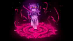 Size: 1024x576 | Tagged: safe, artist:publiclibraryx, derpibooru import, earth pony, pony, glow, magic circle, solo