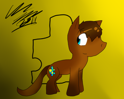 Size: 900x720 | Tagged: artist needed, safe, oc, oc only, earth pony, pony, autism, autism speaks, male, ponified, quality, signature, stallion
