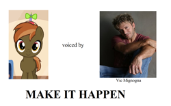 Size: 1440x890 | Tagged: safe, derpibooru import, button mash, button's adventures, exploitable meme, make it happen, meme, vic mignogna, voice actor